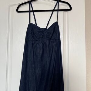 Ann Taylor LOFT Denim Spaghetti Strap Maxi Dress size 6